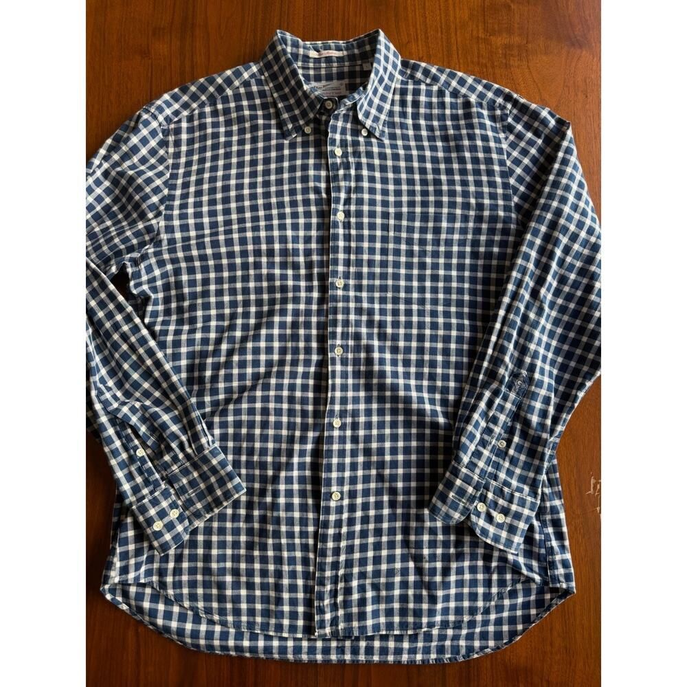 Gant Rugger Men's Blue/White Gingham Indigo Madras Button Down Shirt - Size L